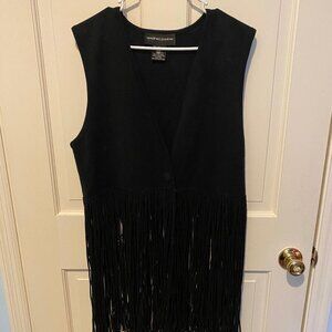 Andrea Jovine Fringe Wool Sweater Vest LARGE